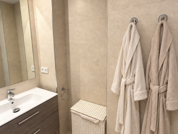 Baño del dormitorio principal de piso en Palma